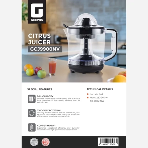 آبمیوهگیری جیپاس مدل GCJ9900NV ظرفیت ۱ لیتر