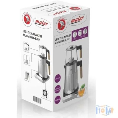 چای ساز مایر مدل MR-6767 ظرفیت ۱.۷ لیتر با کتری استیل ضد زنگ