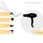 سشوار حرفهای سایونا مدل SY1200 با باد سرد - تصویر 6